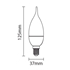 Picture of LED Plastic Candle Bulb C37 E14