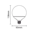 Picture of LED Bulb E27 G95 Dimmable 12W