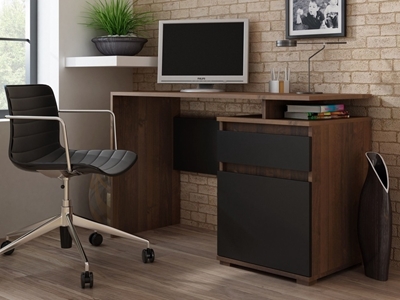 Picture of Office Desk Pro Meble Milano PKC 105 Walnut / Black