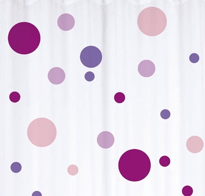 Picture of Rayen Dots Shower Curtain 180x200cm Pink Purple