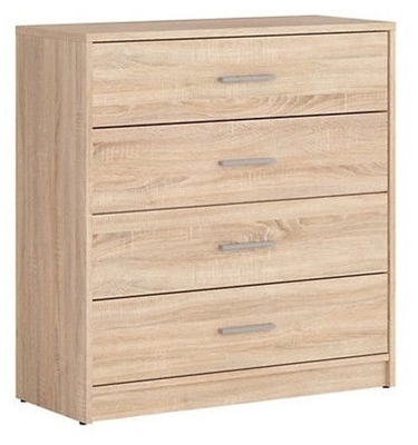 Picture of Black Red White Nepo Chest Of Drawers 34x80x84cm Sonoma Oak