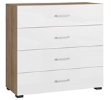 Show details for Black Red White Lurs Chest Of Drawers Riviera Oak / White