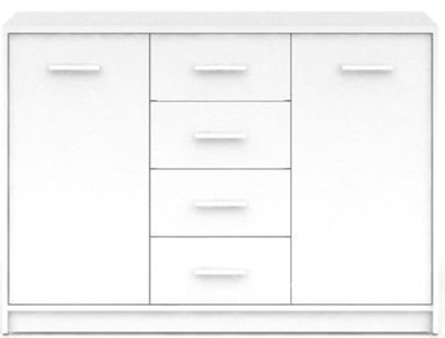 Picture of Black Red White Chest Of Drawers Nepo KOM2D4S White