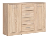 Show details for Black Red White Chest Of Drawers Nepo KOM2D4S Sonoma Oak
