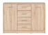 Picture of Black Red White Chest Of Drawers Nepo KOM2D4S Sonoma Oak