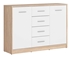 Picture of Black Red White Chest Of Drawers Nepo KOM2D4S Sonoma Oak White