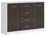 Show details for Black Red White Chest Of Drawers Nepo KOM2D4S White / Wenge