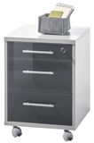 Show details for Black Red White Chest Of Drawers Office Lux Light Grey / Graphite