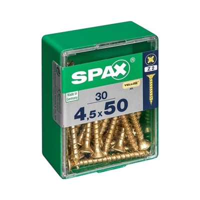 Picture of SCREW 4.5X50 YELLOW ZN 30 PCS (SPAX)