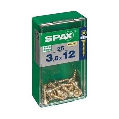 Picture of SCREW 3,5X12 YELLOW ZN 25 PSC (SPAX)