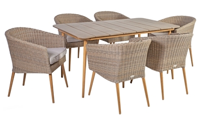 Picture of Home4you Norway Table And 6 Chairs Set Beige