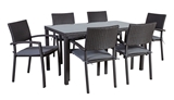 Show details for Home4you Basic-2 Table And 6 Chair Set Gray