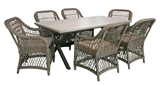 Show details for Home4you Laurino Table And Six Chairs Set Brown