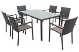 Show details for Home4you Basic Table And 6 Chairs Dark Brown