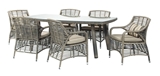 Show details for Home4you Whitaker Garden Table And 6 Chairs Set Beige