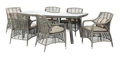 Picture of Home4you Whitaker Garden Table And 6 Chairs Set Beige