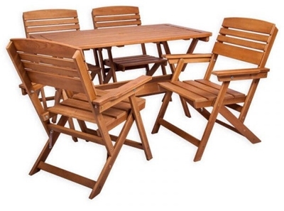 Picture of Folkland Timber Folding Garden Set Heini 4 Brown