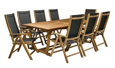 Picture of Home4you Future Expandable Table And 8 Chairs Acacia