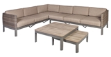 Show details for Home4you Admiral Corner Sofa And 2 Tables Set Light Brown