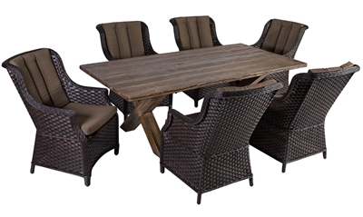 Picture of Home4you Geneva Table And 6 Chair Set Brown