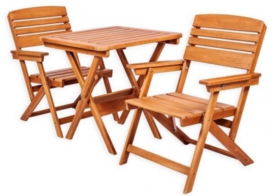 Picture of Folkland Timber Folding Garden Set Heini 2 Brown