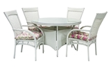Show details for Home4you Whistler Garden Table And 4 Chairs White