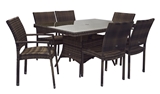 Show details for Home4you Wicker Garde Table And 6 Chairs Set Dark Brown
