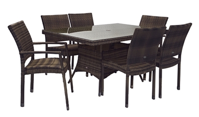 Picture of Home4you Wicker Garde Table And 6 Chairs Set Dark Brown