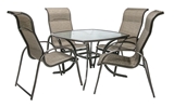 Show details for Home4you Montreal Table And 4 Garden Chair Set Beige / Brown