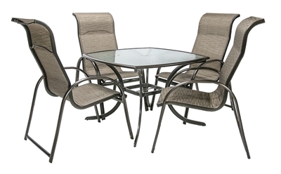 Picture of Home4you Montreal Table And 4 Garden Chair Set Beige / Brown
