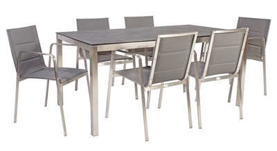Picture of Home4you Beverly Table And 6 Chairs Set Gray