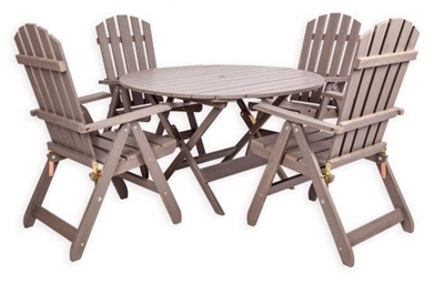 Picture of Folkland Timber Folding Garden Set Canada 4 Graphite
