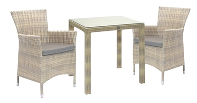 Picture of Home4you Wicker Table And 2 Chair Set Beige