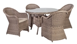 Show details for Home4you Toscana Garden Table And 4 Chairs Beige / Gray