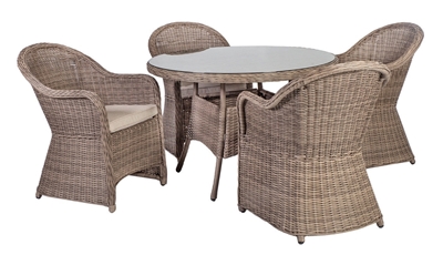 Picture of Home4you Toscana Garden Table And 4 Chairs Beige / Gray
