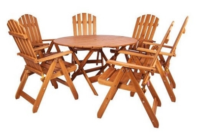 Picture of Folkland Timber Folding Garden Set Canada 6 Brown