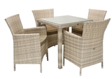 Show details for Home4you Wicker Table And 4 Chair Set Beige