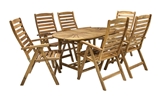 Show details for Home4you Finlay Extendable Table And 6 Chairs Set Acacia