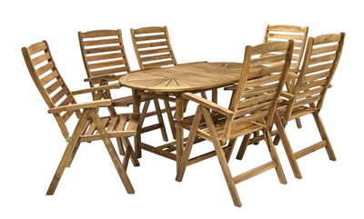 Picture of Home4you Finlay Extendable Table And 6 Chairs Set Acacia