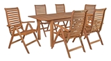 Show details for Home4you Eureka Expandable Table And 6 Chairs Set Balau