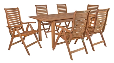 Picture of Home4you Eureka Expandable Table And 6 Chairs Set Balau