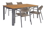 Show details for Home4you Greenwood Table And 4 Chairs Set Dark Gray
