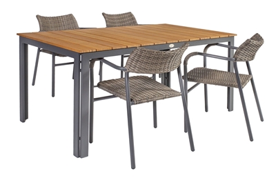 Picture of Home4you Greenwood Table And 4 Chairs Set Dark Gray