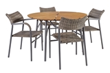 Show details for Home4you Greenwood Table And 4 Chairs Set Gray