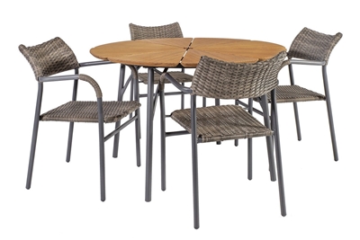 Picture of Home4you Greenwood Table And 4 Chairs Set Gray