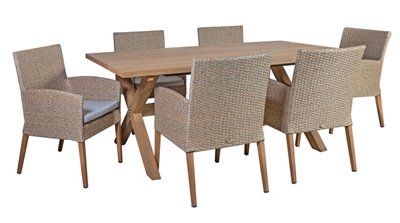 Picture of Home4you Henry Table And 6 Chairs Beige