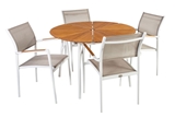 Show details for Home4you Greenwood Table And 4 Chairs Set White