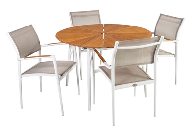 Picture of Home4you Greenwood Table And 4 Chairs Set White