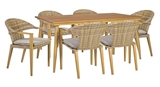 Show details for Home4you Greenwood Table And 6 Chairs Set Caramel