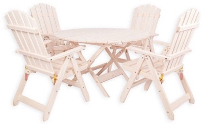 Picture of Folkland Timber Folding Garden Set Canada 4 White